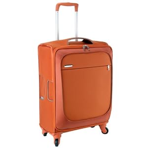 orange samsonite suitcase