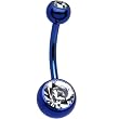 Blue Double Gem Anodized Titanium Belly Ring