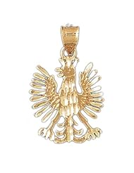 Dazzlers Solid 14k Gold Eagle Charm Pendant Available in three colors from jewelsberry (weights: 2.4 grams only)
