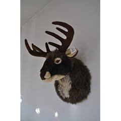 Pl�schtier Hirschkopf Pl�schtroph�e Hirsch Troph�e Weihnachtsdeko Hirschgeweih