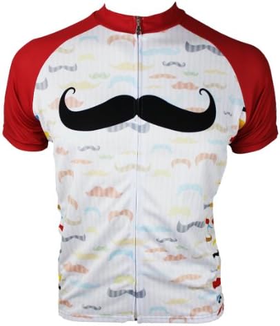 Mustache Print Cycling Jersey (XX-Large)