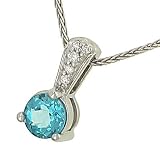 Blue Topaz Pendant with Dmd Bail .06cttw (Chain sep)