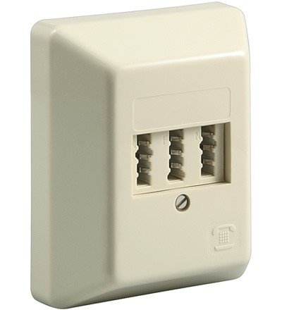 Wentronic TAE Aufputzdose NFN f&uuml;r ein Telefon und zwei Nebenstellen