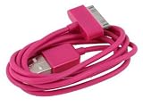 Pink Premium Quality USB Sync Charger Data Cable For Apple iPhone 4 4G 4S 3GS 3G 2G iPod Touch 2 3 4 2ND 3RD 4TH Gen iPad 1 and 2 32GB 64GB iPod Classic Nano Mini Shuffle - Part of the Crazy4fones Accessories Range