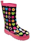 Private Label - Toddler Girls Polka Dot Heart Rainboots, Black, Multi 28855