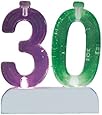 Flashing Number 30 Cake Topper & Birthday Candle Set, 5pc
