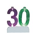 Flashing Number 30 Cake Topper &amp; Birthday Candle Set, 5pc
