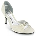 Ladies Satin Diamante Peeptoe Court Shoes