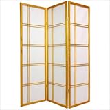IMAGE OF 5 Feet Tall Double Cross Shoji Screen in Honey Number of Panels: 5