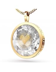 14kt Gold I Love You Necklace In 120 Languages Imprinted in 24K Gold on CZ