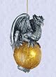 Gothic Dragon on Celtic orb Christmas ornament statue