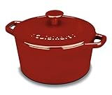 Cuisinart Chef's Classic Enameled Cast Iron 3-Quart Round Covered Casserole, Cardinal Red