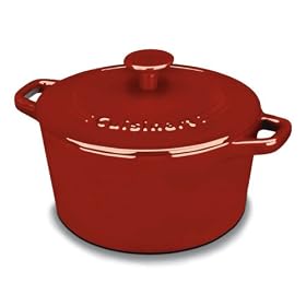 Cuisinart Chef's Classic Enameled Cast Iron 3-Quart Round Covered Casserole, Cardinal Red by Conair
