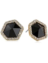 Hexagon and Pyramid Rhinestone Earrings