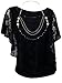 eVogues Women's Layered Lace Poncho Top with Necklace Detail