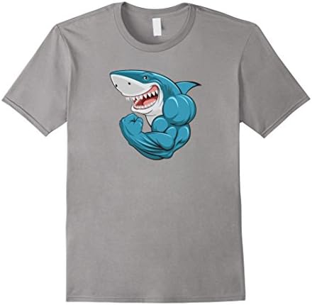 Men's Ultra Massive Muscle Shark - Premium Shirts 3XL Slate