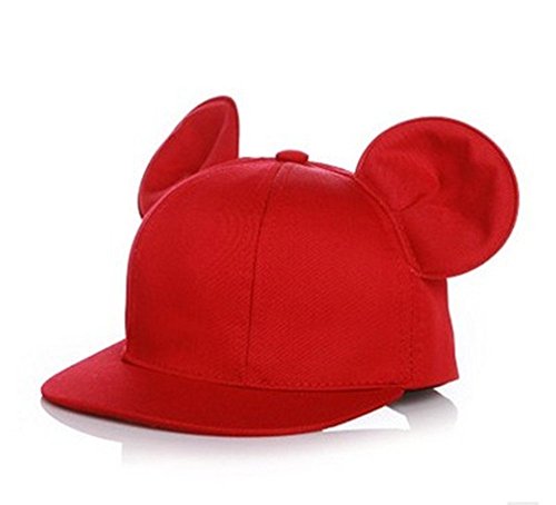 Kangkang@ Mickey ears cartoon modelling flat along the children shade baseball cap (red)