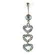 Valentine Connected Hearts with Multi Color CZ
