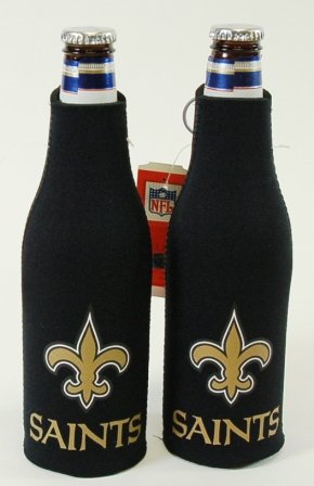 SET OF 2 NEW ORLEANS SAINTS NFL BOTTLE SUIT KOOZIES