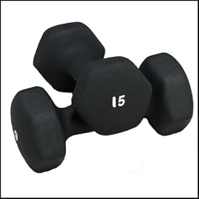 Pair Neoprene Coated Dumbbells - 15 lb each.