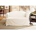 Sure Fit Cotton Duck T-Cushion Slipcover, Sofa, Natural