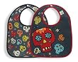 Sugar Booger Bibs set of 2. Dia de los Muertos Feeding Collection. Baby plasticized mini bibs.