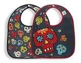 Sugar Booger Bibs set of 2. Dia de los Muertos Feeding Collection. Baby plasticized mini bibs.