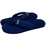 MLB Seattle Mariners Ladies Navy Blue Plush Thong Slippers (9/10)