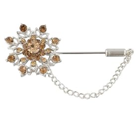 Vintage Silver Tone Golden Flower Brooches Pin by Pugster
