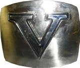 Men's V INITIAL Punk Rock Metal Belt Buckle