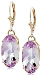 10k Yellow Gold Pink Amethyst Earrings