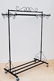 Double Bar Clothing / Garment Rolling Rack