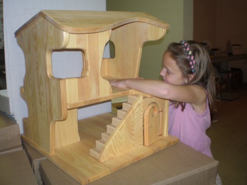 Wooden Natural Dollhouse