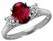 Ruby Gemstone Ring 3/4 Carat with Diamonds in 14K White Gold Ruby Gemstone Ring 3/4 Carat with Diamonds in 14K White Gold