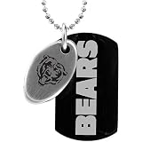 Team Titanium Chicago Bears 2 Piece Logo Steel & Black Dog Tag