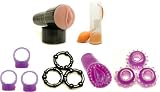 Deluxe Vibrating Fleshy Light Male Masturbator Adult Sex Toy Kit