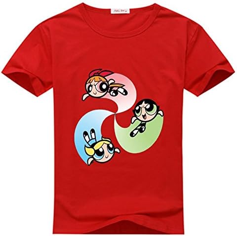 Xuemei Lin Little kids The Powerpuff Girls Red T-shirts Size XL(7Y,Chest:72CM)