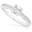 5/8ctw 14k White Gold Asscher Cut Diamond Engagement Ring (HI/SI-I1)