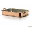 Mauviel Mheritage Collection Rectangular Roasting Pan, 15.7 x 12 x 3.34 Inch, Bronze Handles