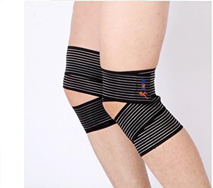 Breathable Compression Wraps, Knee Brace Support (Pair), JoyAndMoving® Black Bandage, High Elasticity Band, Thigh Support Guard Injury Pain, Sports, Cross Training, Gym Workout, Fitness