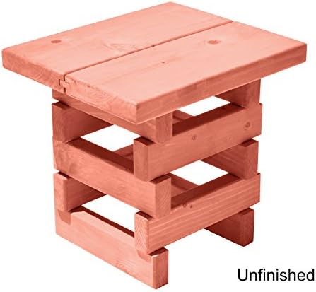 TROOPS BBQ Redwood Outdoor Mini-Bench, Unfinished