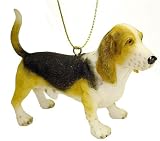 2 Bassett Hound Dog Christmas Ornament