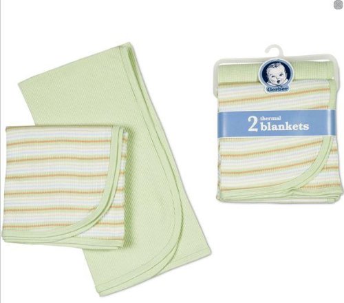 Gerber Thermal Blanket 100% Cotton Green
