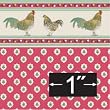Dollhouse Miniature Wallpaper Kitchen Rooster Red