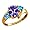 1.72 Ct Oval Blue Tanzanite and Swiss Blue Topaz 18k Yellow Gold Ring