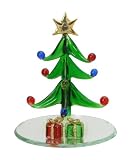 Holiday Decor: Blown Glass Christmas Tree On a Mirror Base