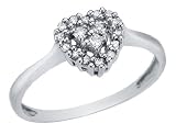 Diamond Heart Promise Ring 1/6 Carat (ctw) in 14K White Gold
