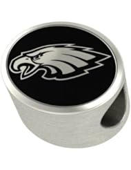 Philadelphia Eagles NFL Jewelry and Bead Fits Most European Style Bracelets. High Quality Bead in Stock for Immediate Shipping
