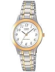 Casio Womens Core LTP1128G-7B Two-Tone Stainless-Steel Quartz Watch with White Dial