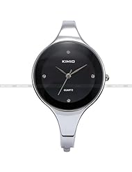 KIMIO Charm Bling Elegant Women Lady Black Dial Bangle Bracelet Quartz Wrist Watch